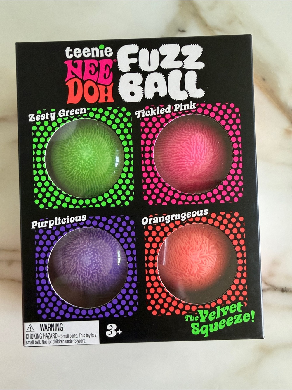 teenie NEE DOH Fuzz Ball - Tickled Pink, Zesty Green, Purplicious, Oranrageous